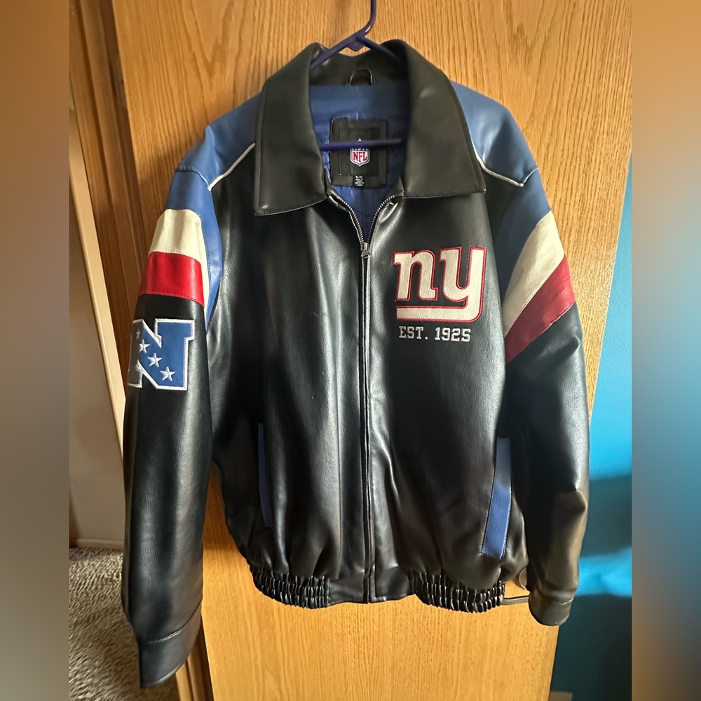 NFL Carl Banks NY Giants Black and Blue Bomber/Varsity Coat Size XL